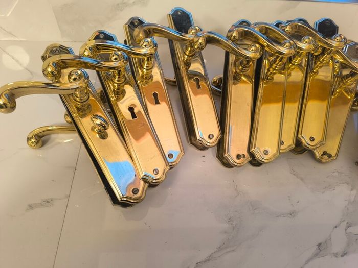 Brass indoor door handles
