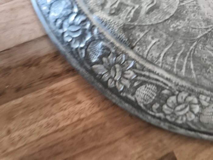 Vintage Persian pewter and brass plates