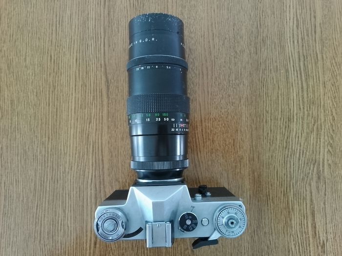 Zenit E Pentacon 4/200 Vintage SLR camera USSR Soviet Russian 35 mm KMZ Refurbished 800154634