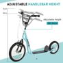 Teen Kids Stunt Scooter w/ Adjustable Handlebar, 16 Inch Rubber Tyres, Dual Brakes, Blue Image 4