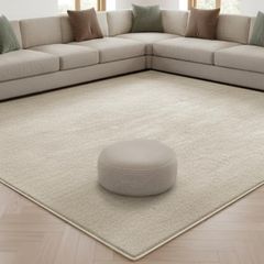 Non Slip Backing, Fluffy Soft 600GSM Thick Low Pile, Extra Large Bedside Carpet For Bedroom, Kids Nursery Room, Non Shedding, Beige,160x230 cm