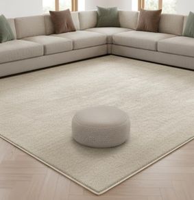 Non Slip Backing, Fluffy Soft 600GSM Thick Low Pile, Extra Large Bedside Carpet For Bedroom, Kids Nursery Room, Non Shedding, Beige,160x230 cm
