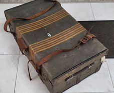 Large antique travel trunk - vintage storage