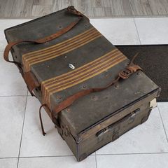 Large antique travel trunk - vintage storage