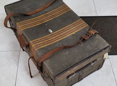 Large antique travel trunk - vintage storage