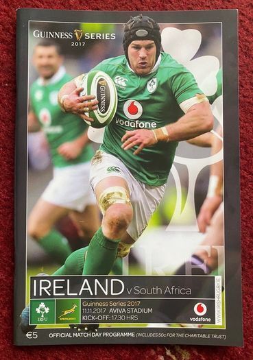 2017 Ireland v South Africa - Guinness Series Programme