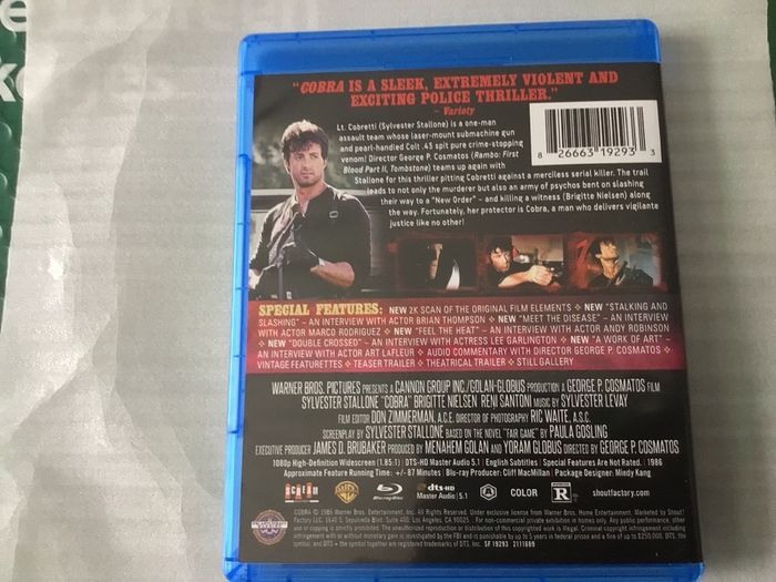 Cobra Collectors Edition Scream Factory Blu Ray American Import Region A