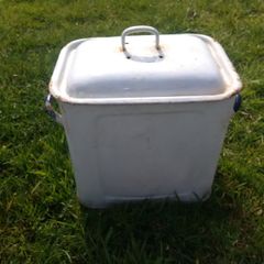 Vintage Enamel Bread / Storage Bin Crock Kitchenalia