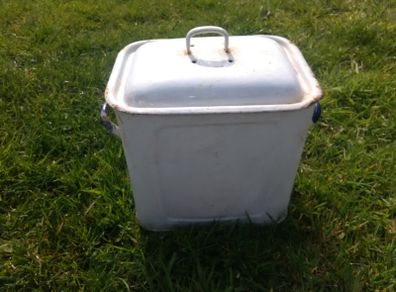 Vintage Enamel Bread / Storage Bin Crock Kitchenalia