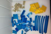 Vintage Lego Blocks Train Tracks 1960s onward wt Patent Pending Pieces Red Yellow Blue Clear