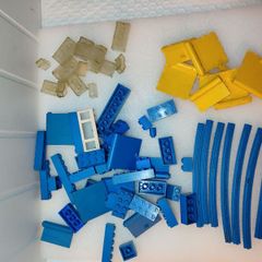 Vintage Lego Blocks Train Tracks 1960s onward wt Patent Pending Pieces Red Yellow Blue Clear