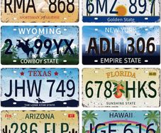 8Pcs Vintage License Plate Metal Iron Sign Plaque Poster Retro Metal Wall Decorative Tin Signs