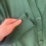 Tory Burch 100% Merino Wool Cardigan Sz XL Jewel Green Image 4