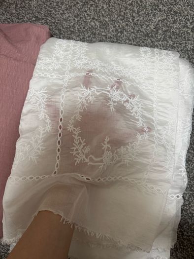 Fabric pink and white