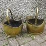 2 Antique Brass Coal Buckets Image 3