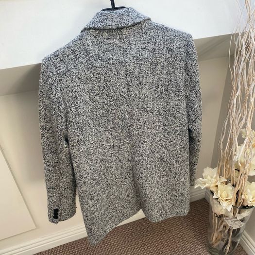 Clockhouse Black & White Speckled Tweed Wool Blend Blazer Jacket - Size 36