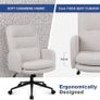 Desk Chair, Faux Cashmere Office Chair with High Backrest, Comfortable Desk Chairs for Bedroom, Office Chairs for Home with Adjustable Height, Cream Image 8