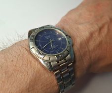 Vintage Telstar Classic watch with a blue dial