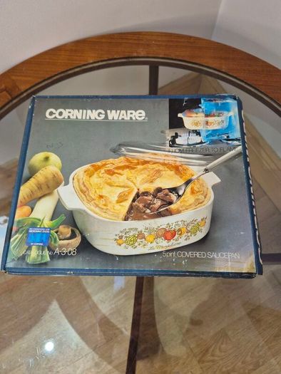 Vintage CorningWare Spice of Life 2.5-Quart Covered Saucepan Brand New in Box Mint Condition