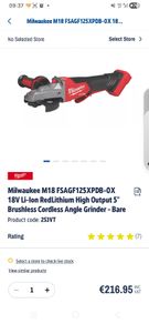milwaukee grinder m18 125mm