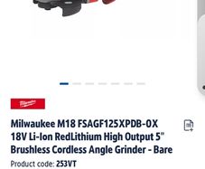 milwaukee grinder m18 125mm