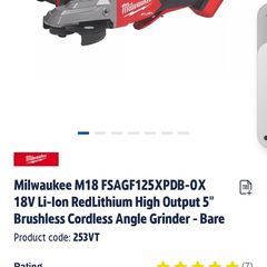milwaukee grinder m18 125mm