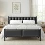 Double Bed Frame with Upholstered Headboard, 4ft6 Metal Beds with Heavy Duty Steel Slats Support Platform, Black Double Bed with Storage, Noise Free, Easy Assembly, No Box Spring Needed Image 8
