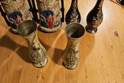3 X Pairs Of Vases. Porcelain And Metal All In Good Condition. See Photos For Same.