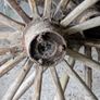 Pair of 46" Antique Wooden Carriage Wheels (Solid Rubber Tyres) Image 2