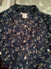 Levi's denim flower pattern blouse L