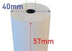 1 Ply Thermal Till Rolls 57x40x12.7mm - White 20 Per Box