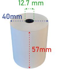 1 Ply Thermal Till Rolls 57x40x12.7mm - White 20 Per Box