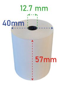 1 Ply Thermal Till Rolls 57x40x12.7mm - White 20 Per Box