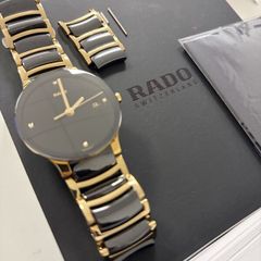 Rado Centrix 115.0929.3 Ceramic Gold Diamond Quartz Watch Box and Spare Links