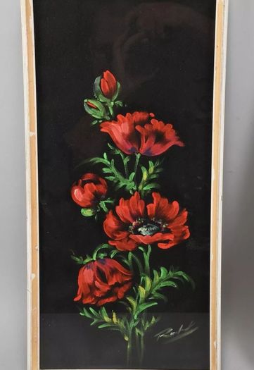 2 beautiful roses paintings 1964