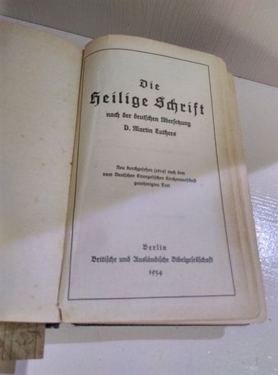 Antique German Holy Bible / Vintage Collector's Book