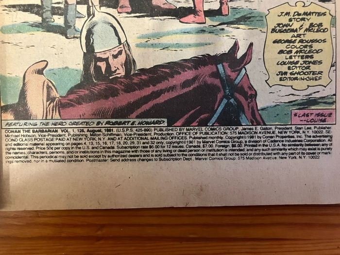 Comic: 'Conan The Barbarian' no. 125 (August 1981)