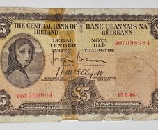 Ireland 1946 5 Pounds Banknote Lady Lavery