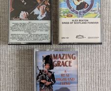 Vintage Scottish Music Cassettes Bundle x3 - Alex Beaton, Alasdair Fraser & Highland Pipes