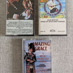 Vintage Scottish Music Cassettes Bundle x3 - Alex Beaton, Alasdair Fraser & Highland Pipes
