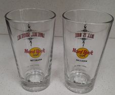 Hard Rock Cafe - 2 Pint Glasses - All Is One Collectors Series - Budweiser