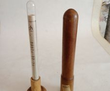 Antique French Albuminometer. Wood & Glass. Original Instructions
