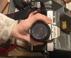 Vintage Minolta Film Camera with Lens Retro Photography