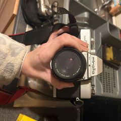 Vintage Minolta Film Camera with Lens Retro Photography