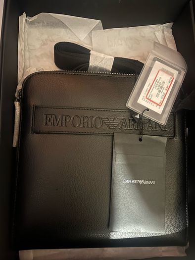 Emporio Armani genuine leather crossbody messenger bag brand new with tag