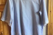 Marks and Spencer Ladies blue and white 100% Cotton stripe top size 16/includes Postage