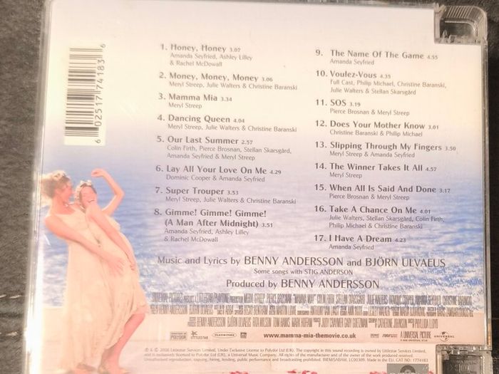 Mamma Mia DVD and CD