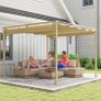 3 x 3m Retractable Roof Metal Pergola - Black Image 7