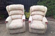 Two dual motor riser recliner electric armchairs