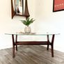 Vintage Retro Mid Century Teak & Glass Coffee Table Image 10